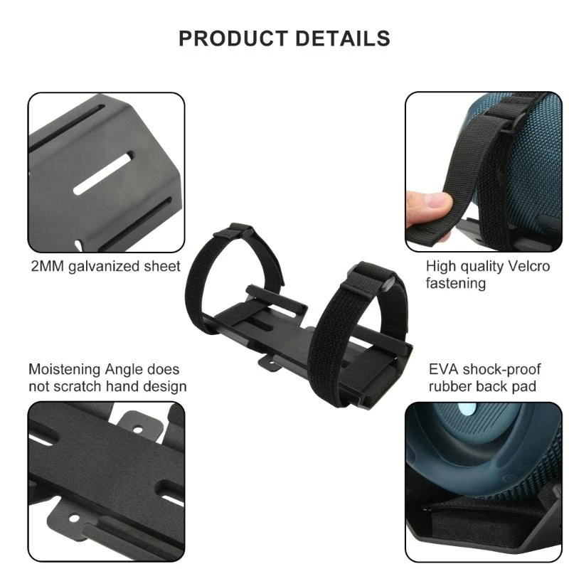Metal Bicycle Speaker Fixing Bracket Bike Speaker Mount Adjustable Strap Accessories for JBL Charge 3/4/5/JBL Flip 4/5/6 Speaker