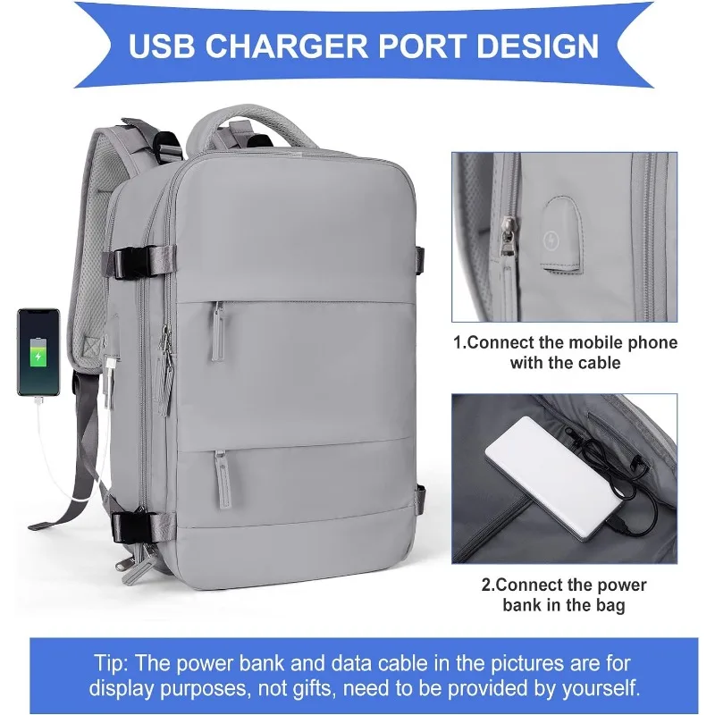 Large Outdoor Travel Backpack Expandable Airplane Travel Backpack Multifunctional Charging Laptop Bag Luggage Bag