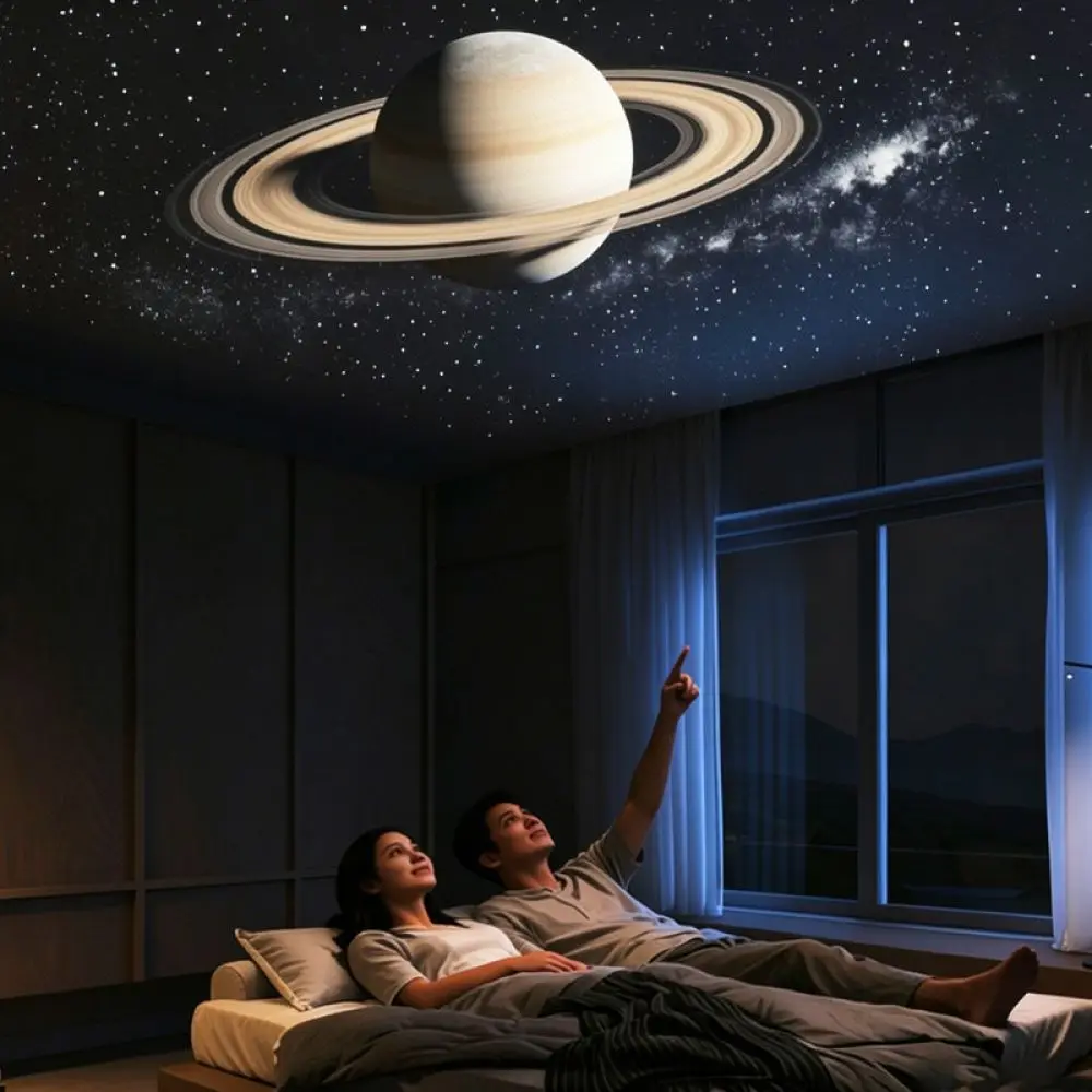 Portable Star Projector LED Night Lamp USB Powered Galaxy Planet Atmosphere Light For Home Car Party Holiday Decoration Gift