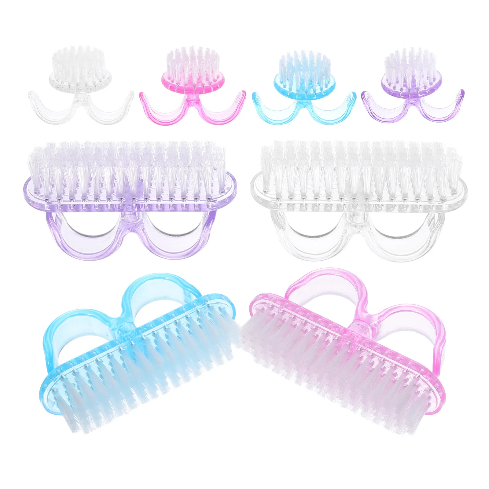 

Набор из 8 компактных щеток для чистки ногтей: мягкий пластиковый корпус, эргономичный дизайн для удаления пыли и порошка с ногтей, инструменты для маникюра в дорогу и для салонов