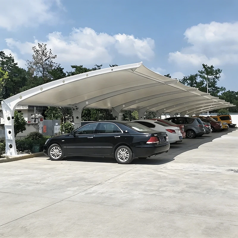 

Commercial Waterproof Parking Canopy EV Electric Bike Charging Hub Tensile Membrane Rain Shelter for Residential Complex
