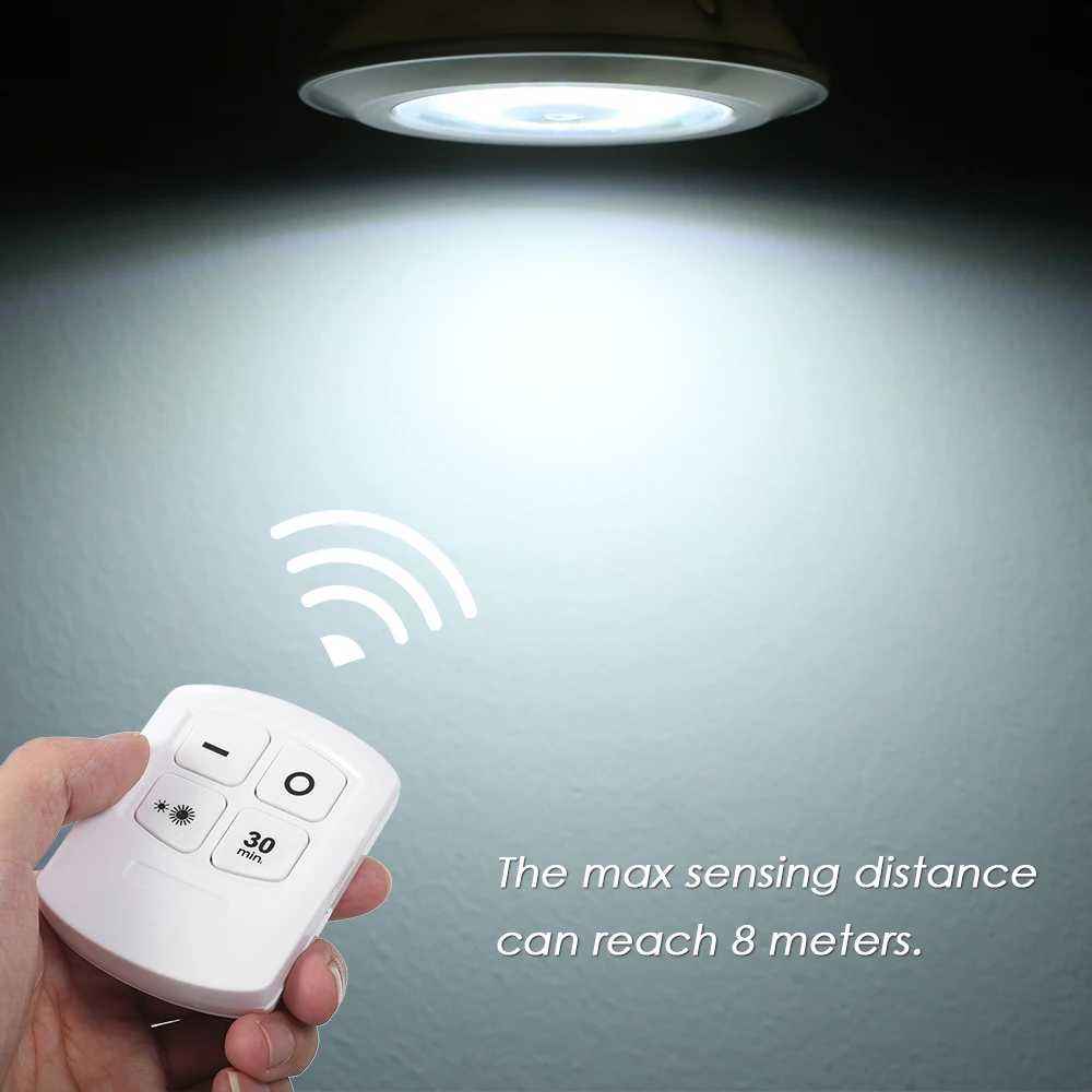 Pop 3 Pcs Under Cabinet Light night lamp 1W COB LED Puck Light Remote Control Wireless Dimmable Touch Sensor Control Night Light