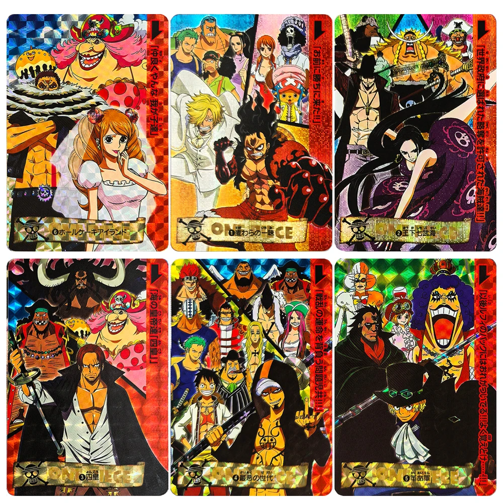One Piece DIY homemade 3PCS/SET Shanks Hancock Luffy Vivi Nami Colorful Gauze Glitter Plaid Collectible Cards Holiday Gifts