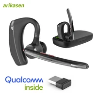 Auriculares Bluetooth, auriculares inalámbricos con micrófono con cancelación de ruido mejorado, tiempo de conversación de 100 horas, auriculares manos libres con botón de silencio