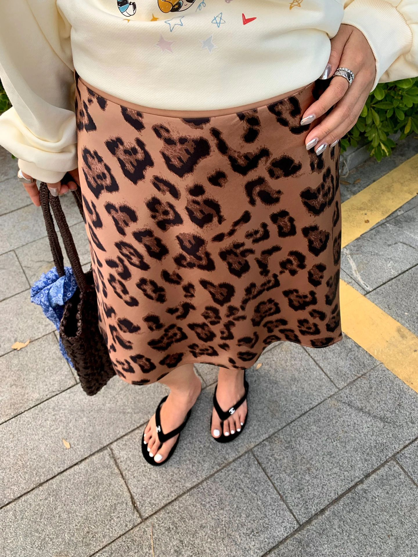 

Юбка Tefamani F Body Skirt женская, новая коллекция 2026, с леопардовым принтом, приталенная, с высокой талией, А-силуэт, повседневная, из полиэстера
