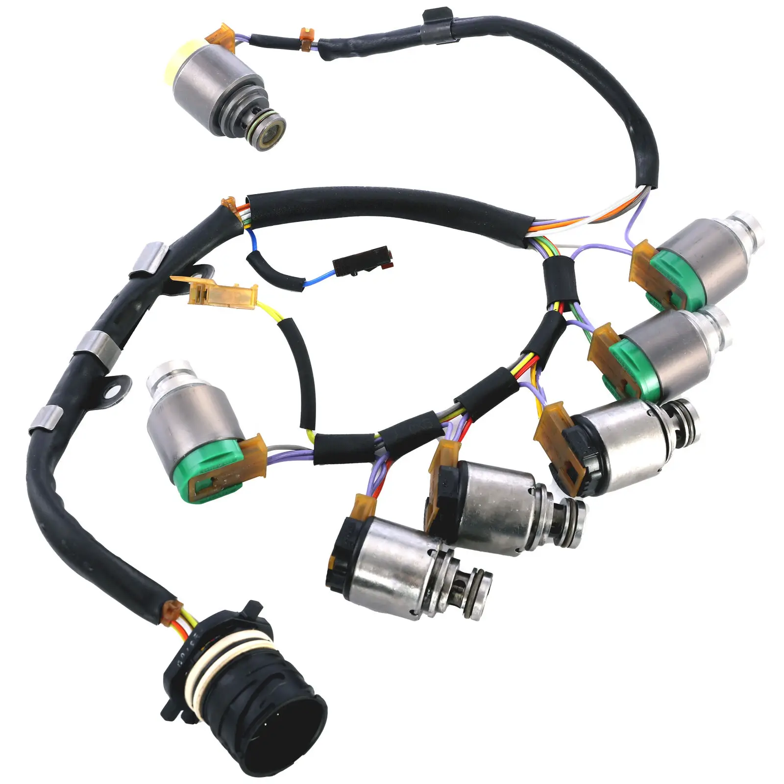 7PCS 5HP19 5HP24 Transmission Solenoid Valve Kit +Wiring Harness for BMW for Volkswagen for AUDI A6 A8 S4