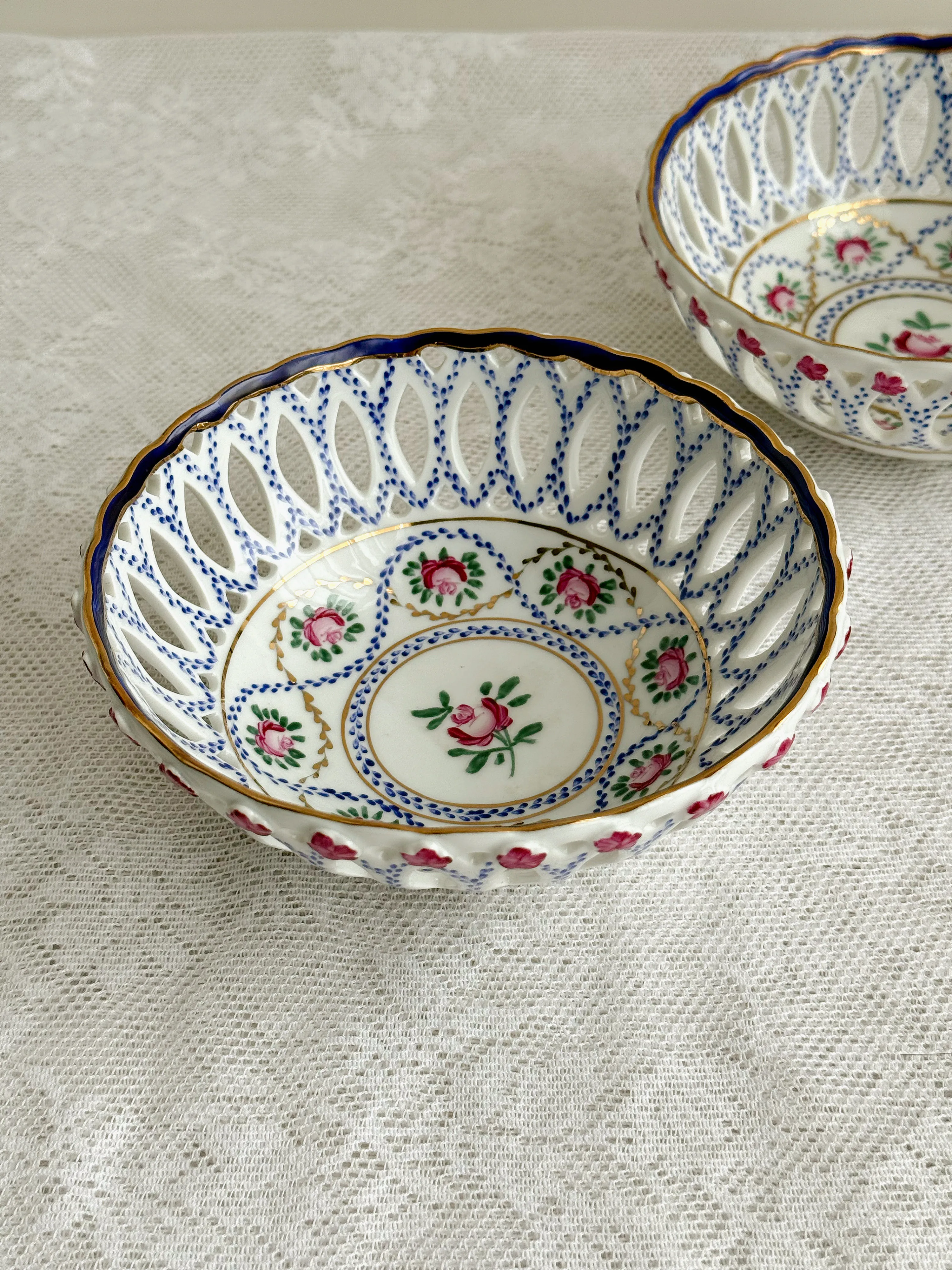 Old European Paris Style Medieval Pure Hand-painted Thread Empty Plate Fruit Plate Snack Plate