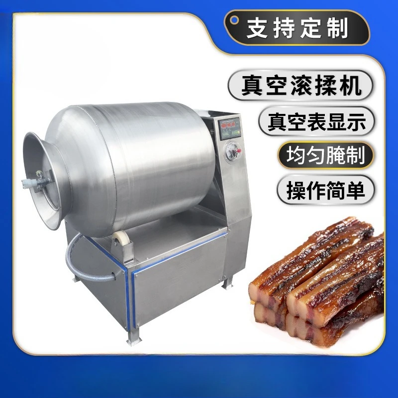 Automatic large stainless steel vacuum tumbler meat products food curing machine