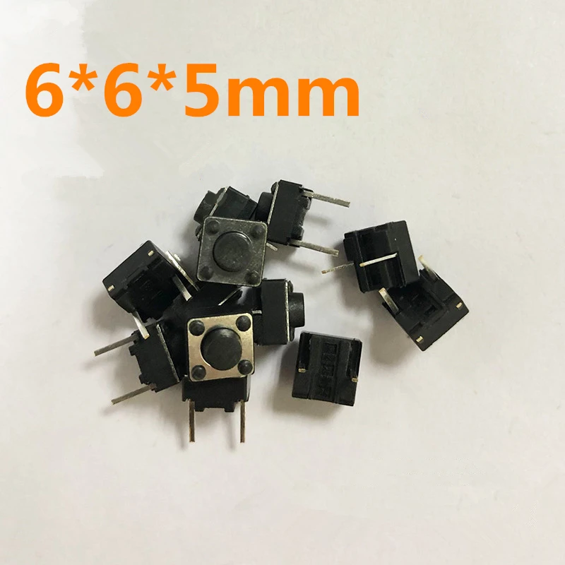 100PCS/Lot 6x6x5mm Micro Switch Tactile Push Button Switch 2 Pins 6*6*5mm Key Switches