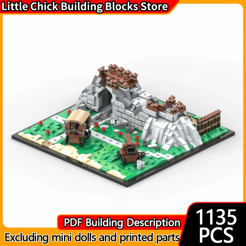 

City Street View Model MOC Building Bricks Main Gate Entrance Scene Modular Technology Children Holiday Gifts Assemble Toys Suit