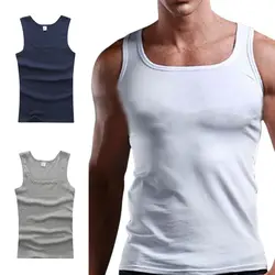 Summer Plus Size Men Clothing Tank Tops Black White Gray Sleeveless Singlets Men's Gyms Bodybuilding Fitness T Shirts Muscle