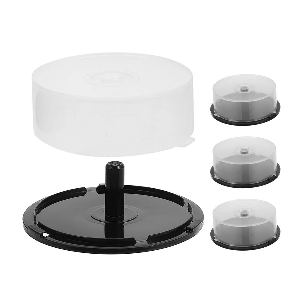 4 Pcs Storage Bins with Lids Blank -r Discs Case for Car Empty Bucket Dvd Holder Bathroom Organizers and Cabinet Cases