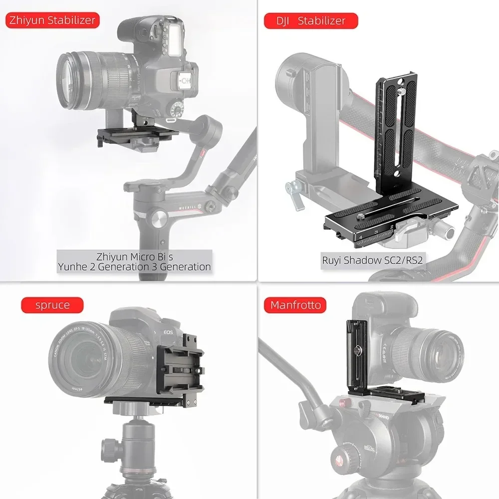 Quick Release L Plate Camera Stabilizer Vertical Shooting Board For Zhiyun Stabilizer PTZ L-shaped Gimbal Video Accessorie