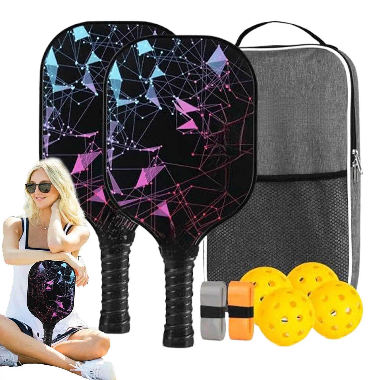 

Pickleball Paddle Comfort Grip Sports Rackets Fiberglass Professional Ergonomic Lightweight Sports Accessories For Indoor Boy