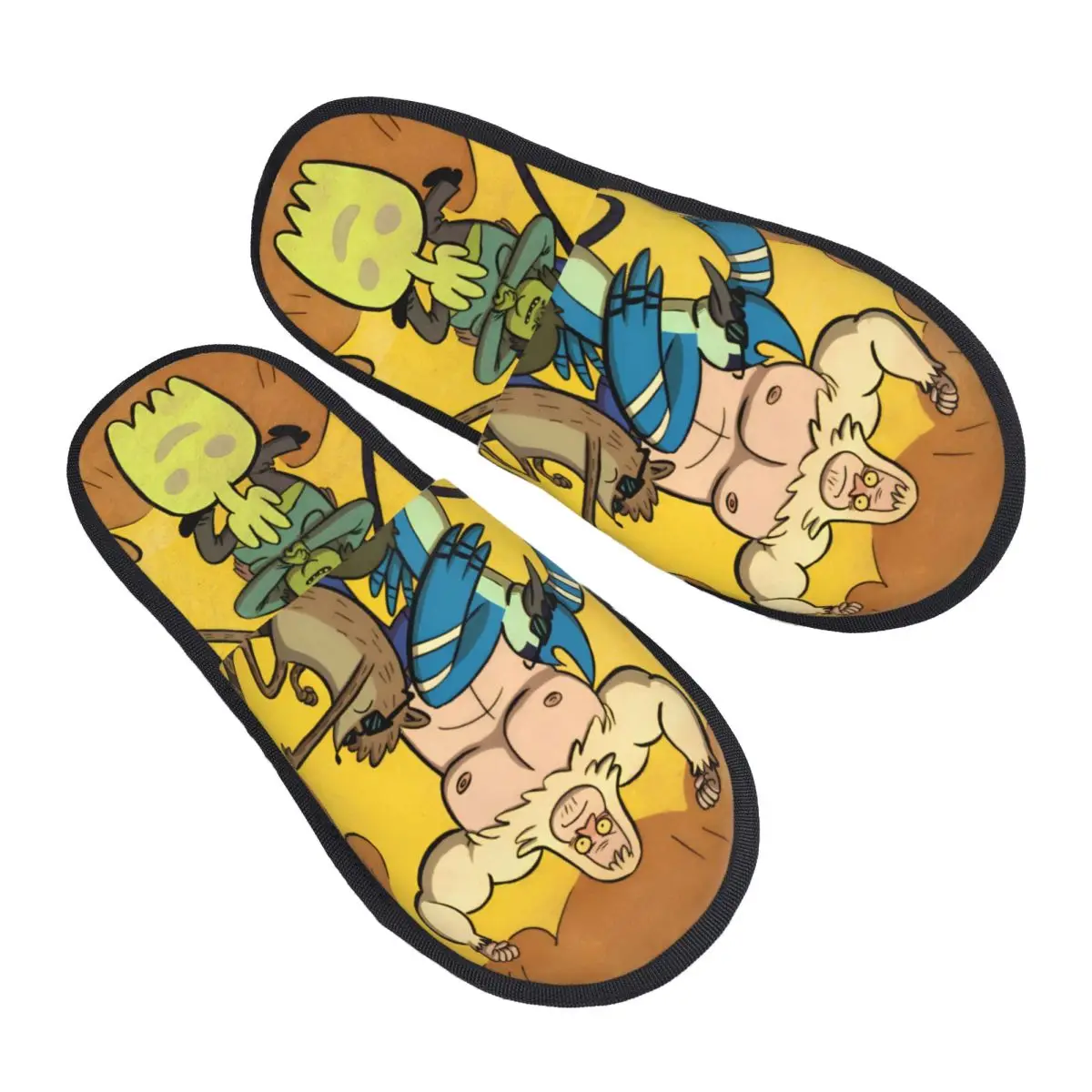 

Женские удобные теплые милые домашние тапочки в стиле аниме с эффектом памяти на заказ R-Regular Show