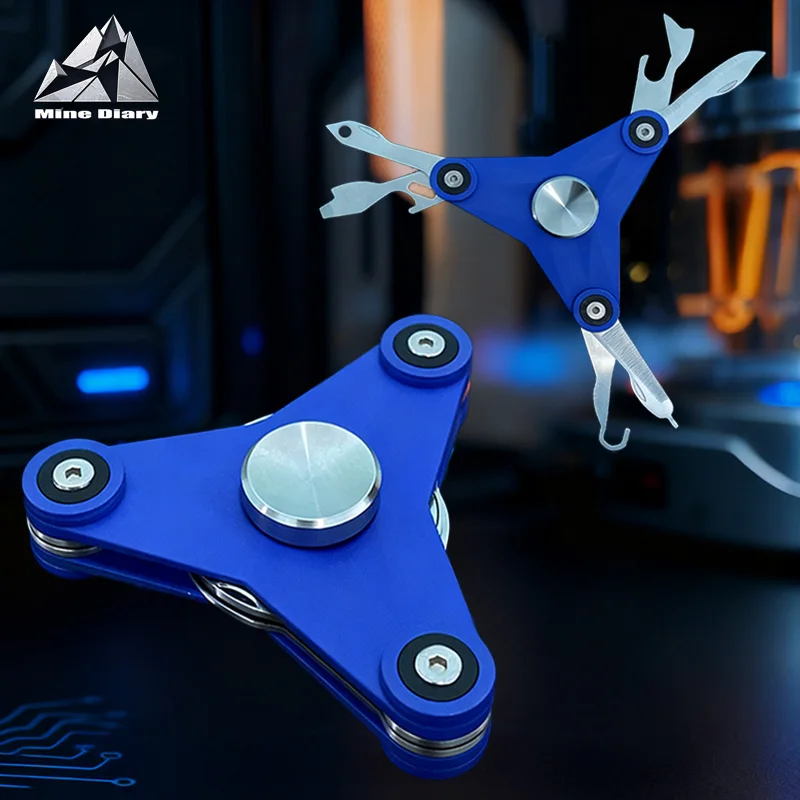 EDC Fidget Spinner Stress Relief Gym Toy Outdoor Camping Multifunctional Tool Portable Folding Knife ADHD&Anxiety Relief Tools