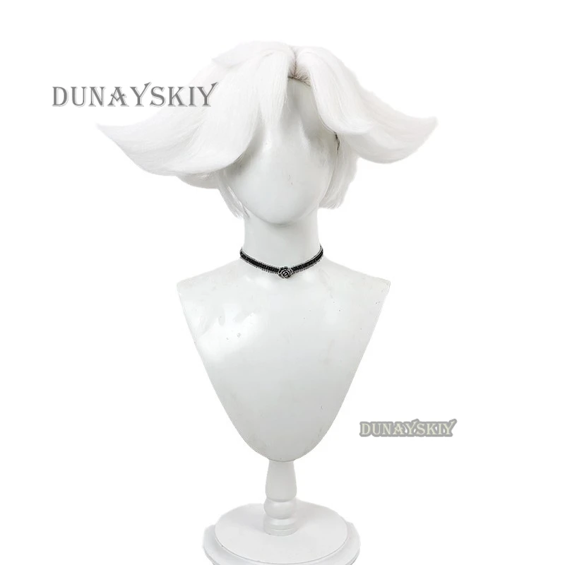 ReadyStock Cosplay Dust Angel Cosplay Angel Dust Peruka Angel Dust White Peruka Kobiety Mężczyźni Halloween Cosplay Peruka Charlie