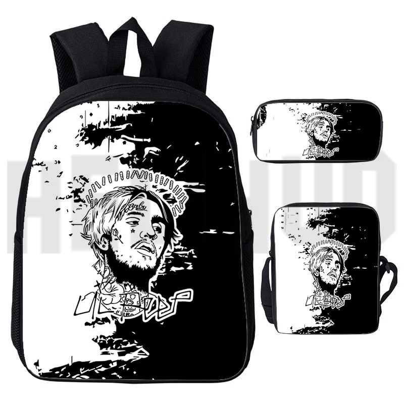 

Mochila Anime Lil Peep Backpacks for School Teens Girls Laptop 3D Rapper Lil Peep Back Pack Schoolbags 3 in 1 Set Travel Bag Hot