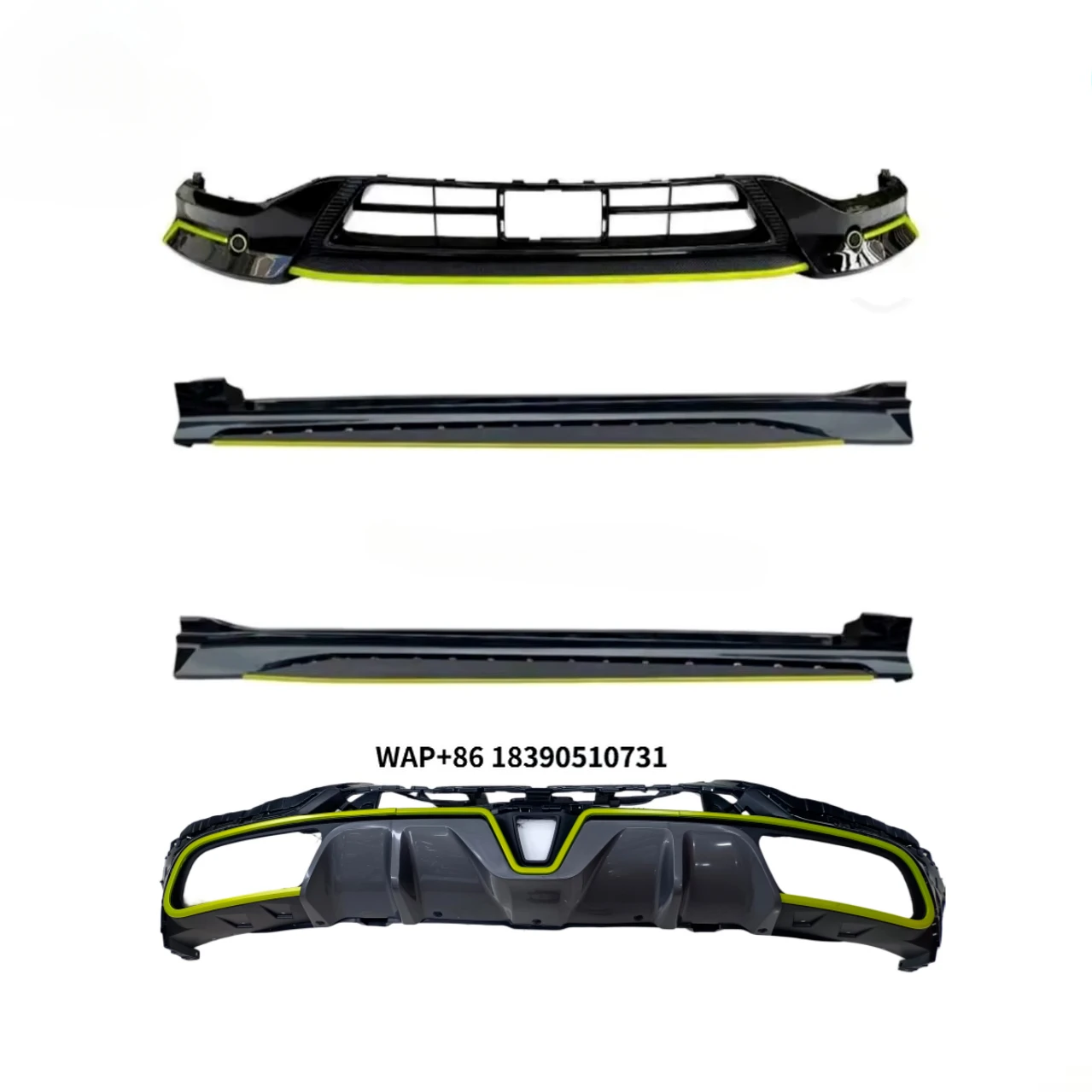 

PP Full Set Body Kit Lip Gloss Front Rear Bumper 2Pcs Side Skirts for CHANGAN 2024 Car Exterior Accessories