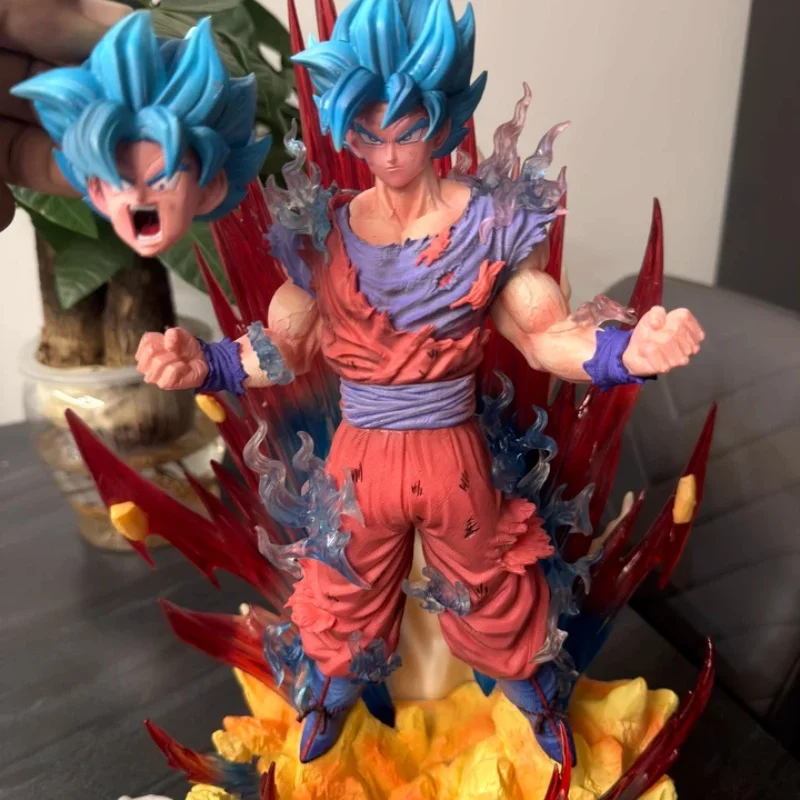

Dragon Ball Super Blue World King Goku Action Figure - Super Saiyan Energy Bursting Collectible Doll Toy Model For Decoration