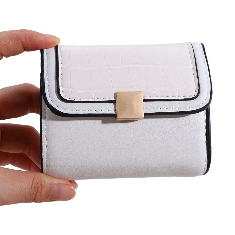 Credit Luxury Simple Female Men Women PU Small Ladies Business Card Holder Hasp Card Bag Money Clip Wallet Leather Wallet