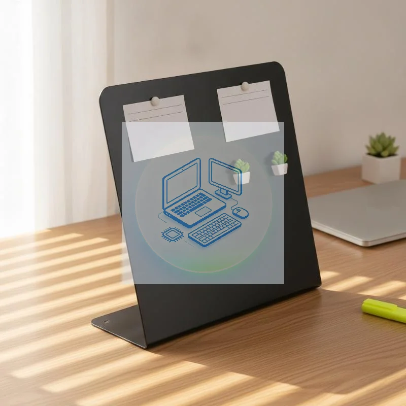 Vertical Magnetic Metal Blackboard Desktop Message Board DIY Note Storage Organizer Display Board For Home Office School