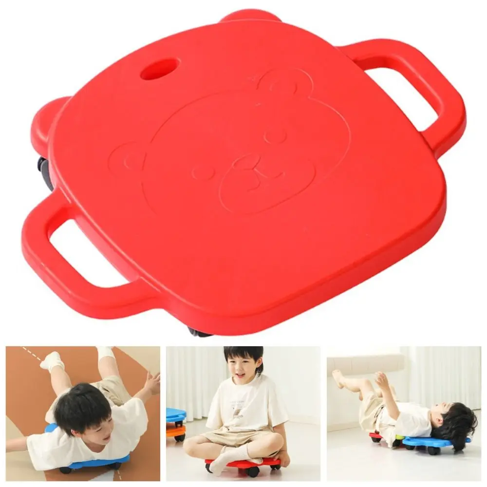 

Mute Design Children 4-Wheeled Scooter Wear-resistant with Handles Montessori Sensory Toys Creativity Portable