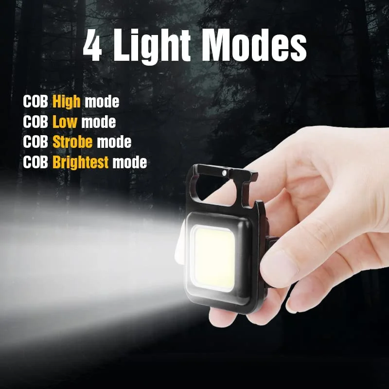 Mini COB LED Flashlight Keychain Light Multifunctional Portable Lamp USB Charging Emergency Lights Outdoor Work Camping Lantern