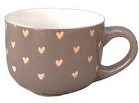 450 ml ceramic cup in Hearts-elegant perfect for coffee or tea