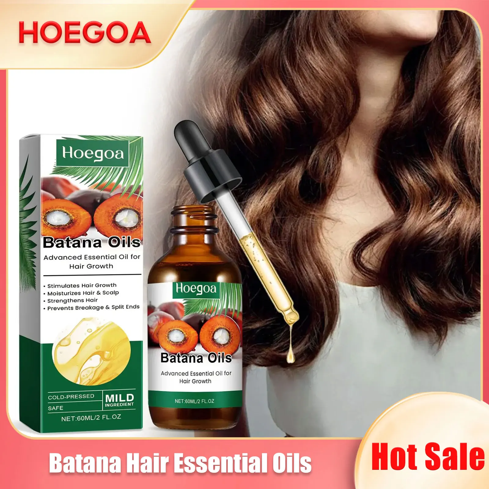 

Batana Hair Essential Oils Deeply Nourishing Growth Smooth Wigs Strengthen Shiny Preventing Loss Repair Damaged Hair Care Serum