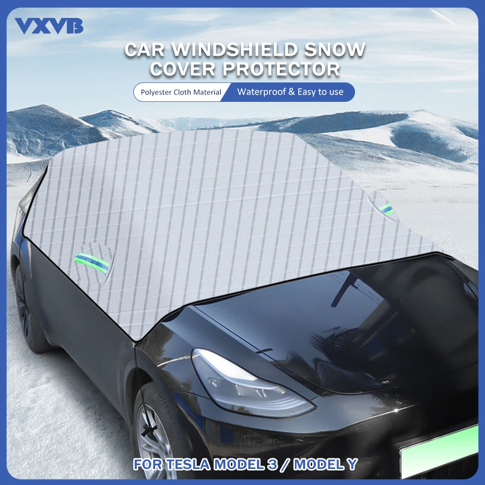 Car Windshield Covers Snow Shield For Tesla Model 3/Y Waterproof Winter Outdoor Protector Cover External Front Window Sunshade 