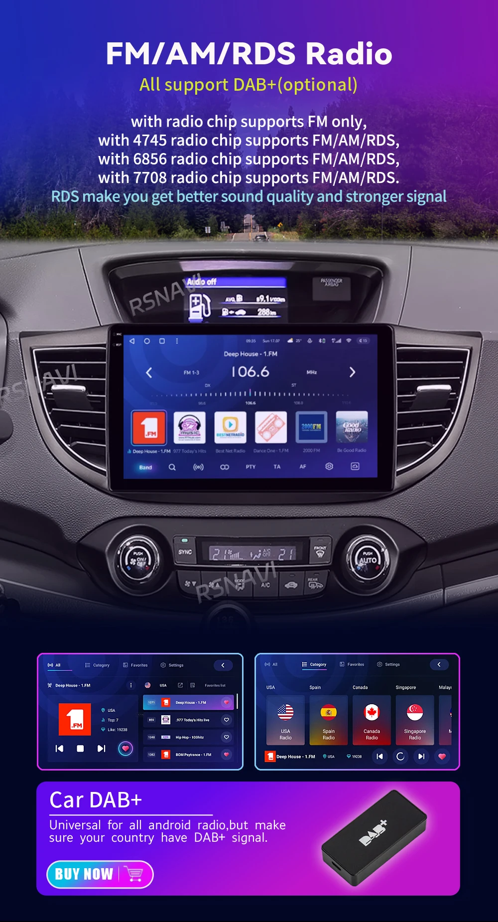 Android 16 Carplay Auto Car Radio Multimedia Player For Honda CRV CR-V 2012-2016 WIFI+4G DSP Autoradio Stereo 2din Head Unit