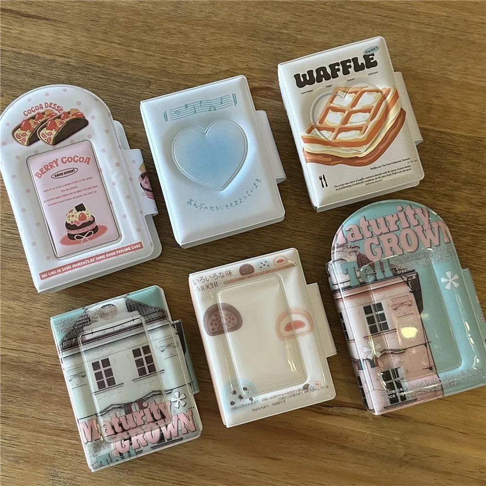 Cute Japanese Style Card Album 3 Inch Mini Photocard Binder with 16 Internal Pages PVC Postcard Book Unisex
