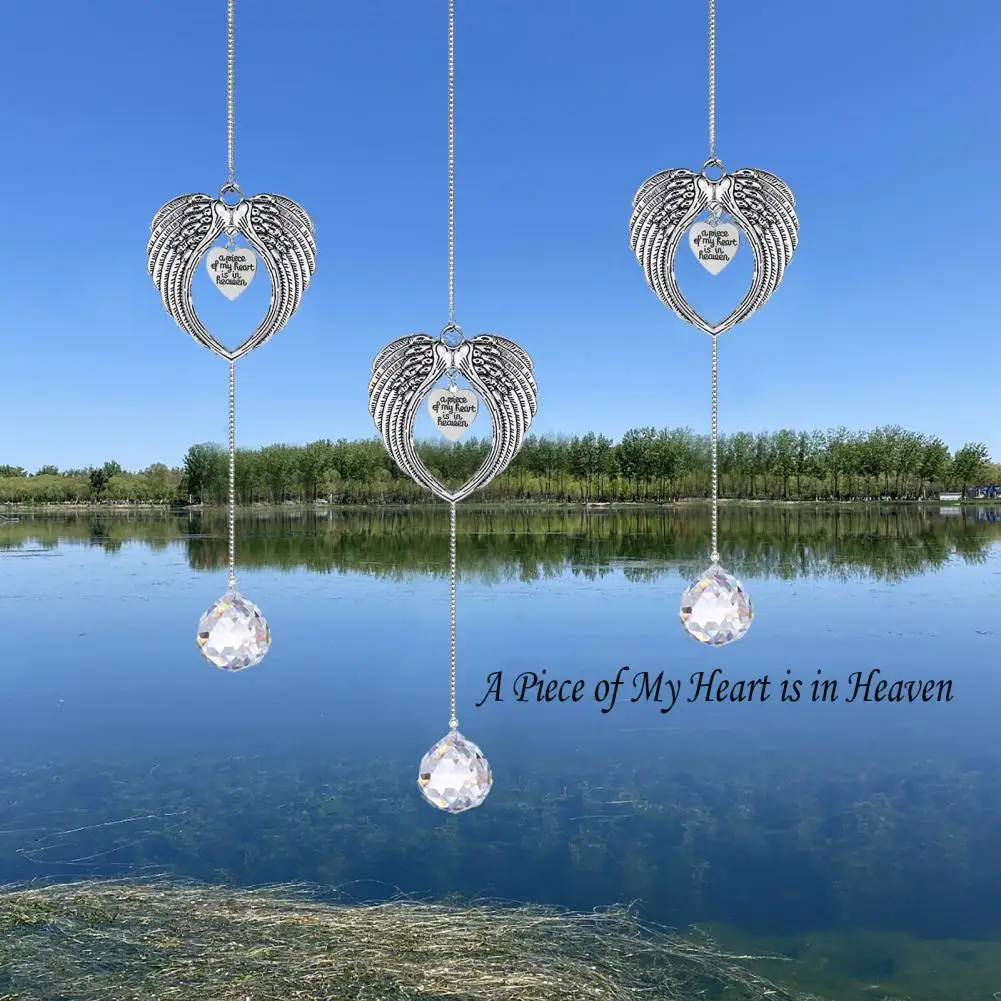 Angel Wing Decoration Angel Wings Ornament Angel Wing Sun Catcher for Loss of Loved One Rainbow Ornament Pendant Bereavement