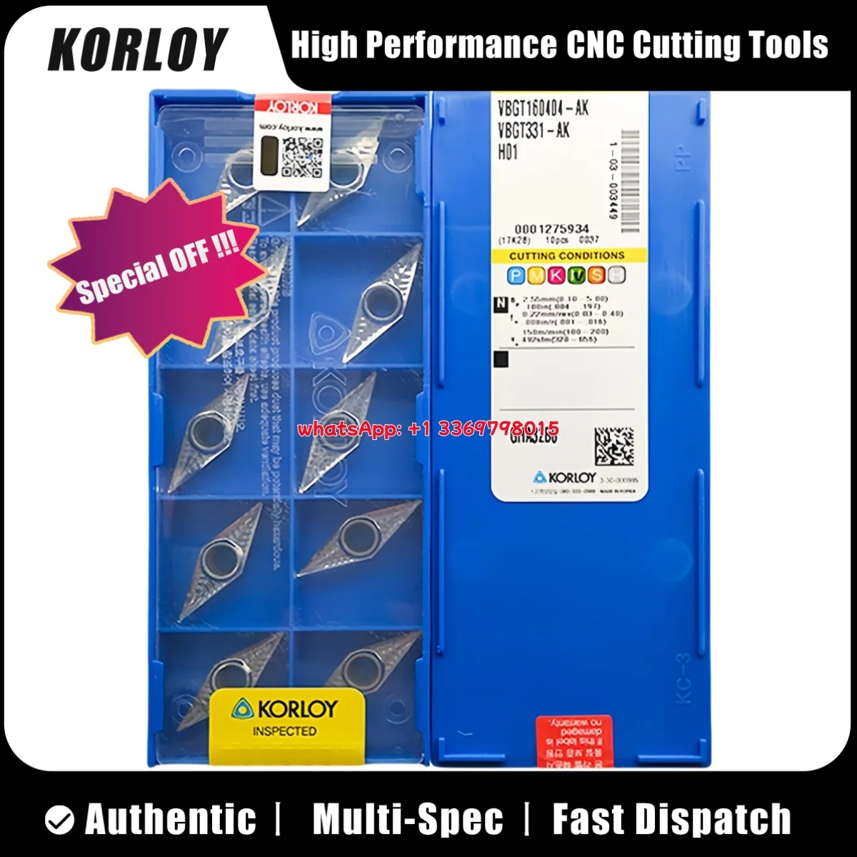

KORLY оригинальный VBGT VBGT11 VBGT16 VBGT1103 02 04 VBGT1604 02 04 08-AK H01 токарная пластина 10 шт.
