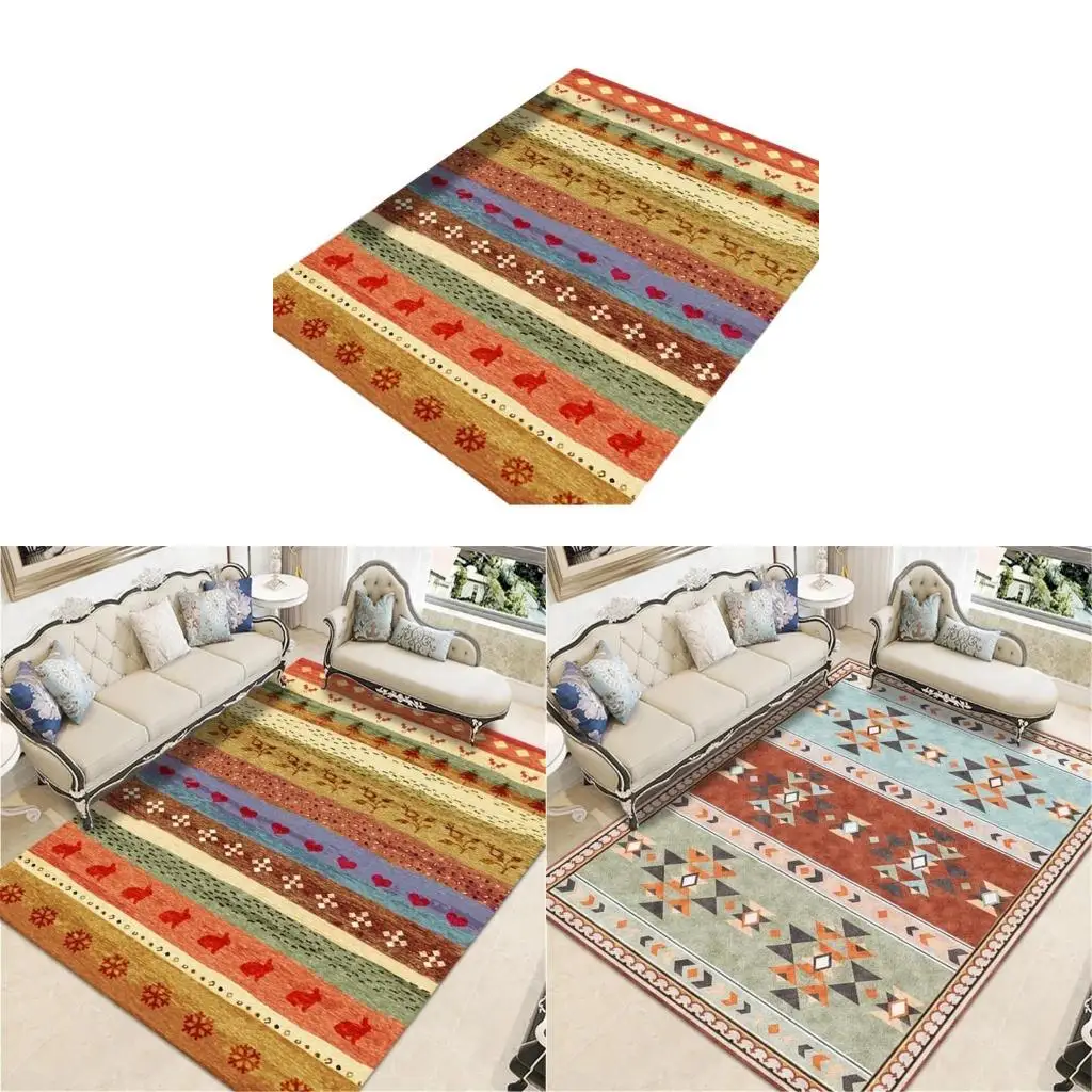 

Y9UA Persians Carpet Bedroom Living Room Blanket Computer Chair Rocking Chair Floor Mats Simple Carpet Persians Bedside Blanket