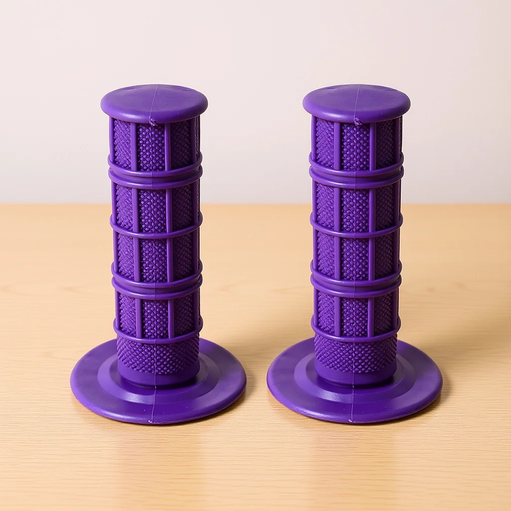 2Pcs Ultra Soft Silicone Handle Grips Purple for Motorcycle Atv Dirt -Wheel Off-Road Riding Replacement Handgrips