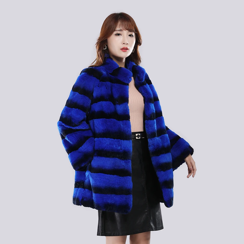 Hot Sale 2025  Winter Women New Fashion Overcoat Long Brand Real Rex Rabbit Fur Coat Female Coat Genuine Rex Rabbit Fur Coat