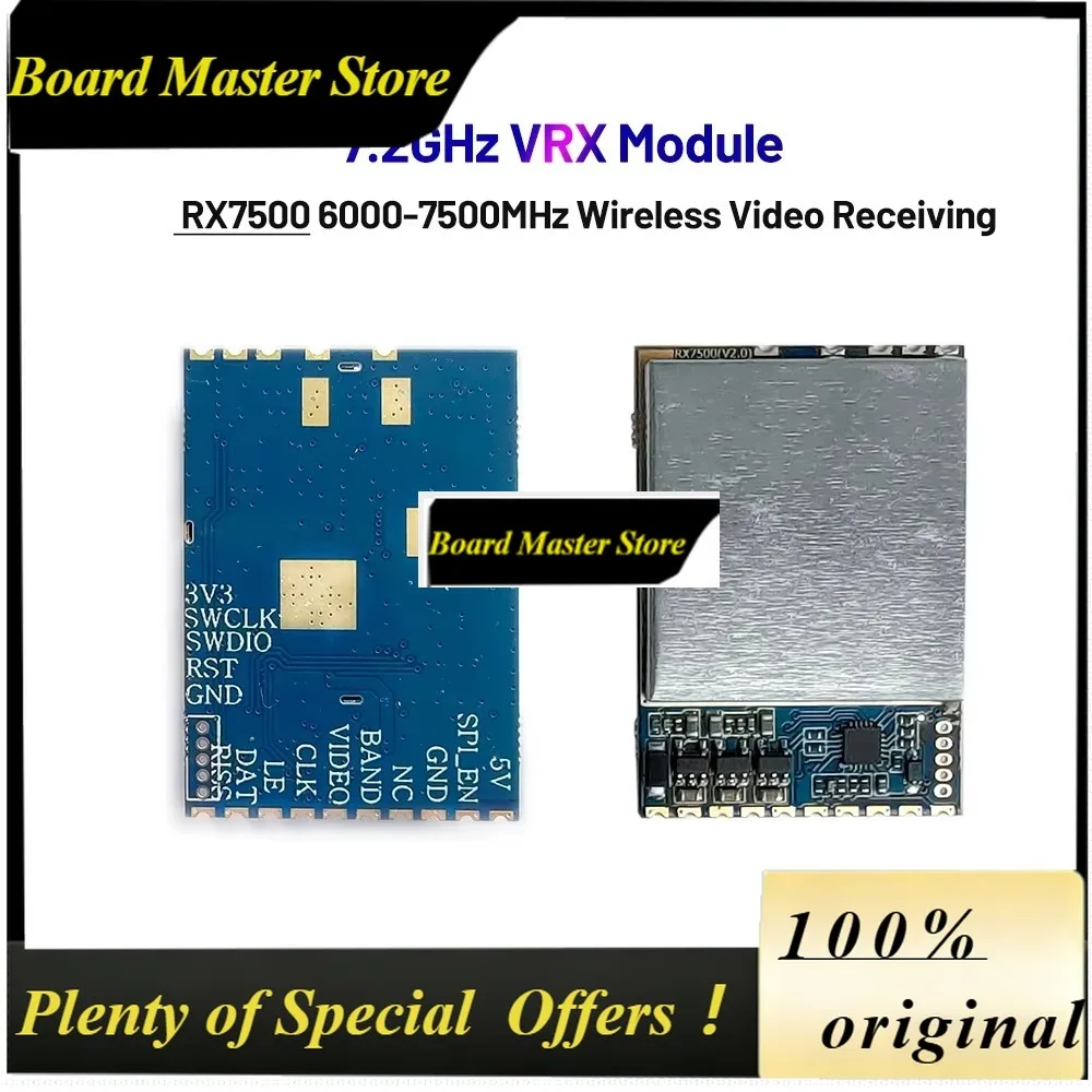 BoMs7.2GHz VRX RX7500 6000-7500MHz Wireless Video Receiving Module With RSSI Output 6SPI Signal Level 3.3V For RC Model DIY Part