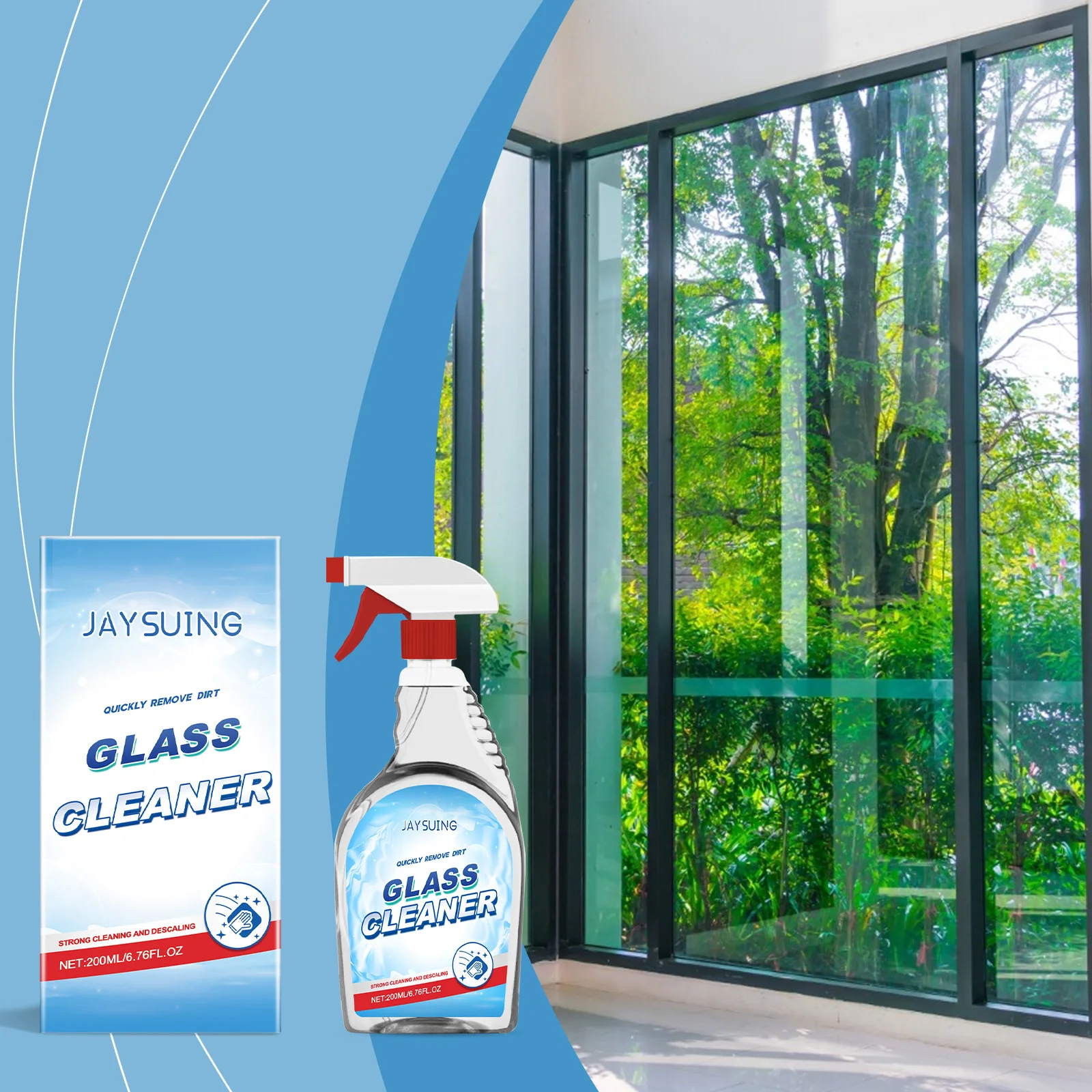 

Glass Cleaner - Household Cleaner for Stain Removal on Shower Enclosures, Bathtubs & Glass Surfaces