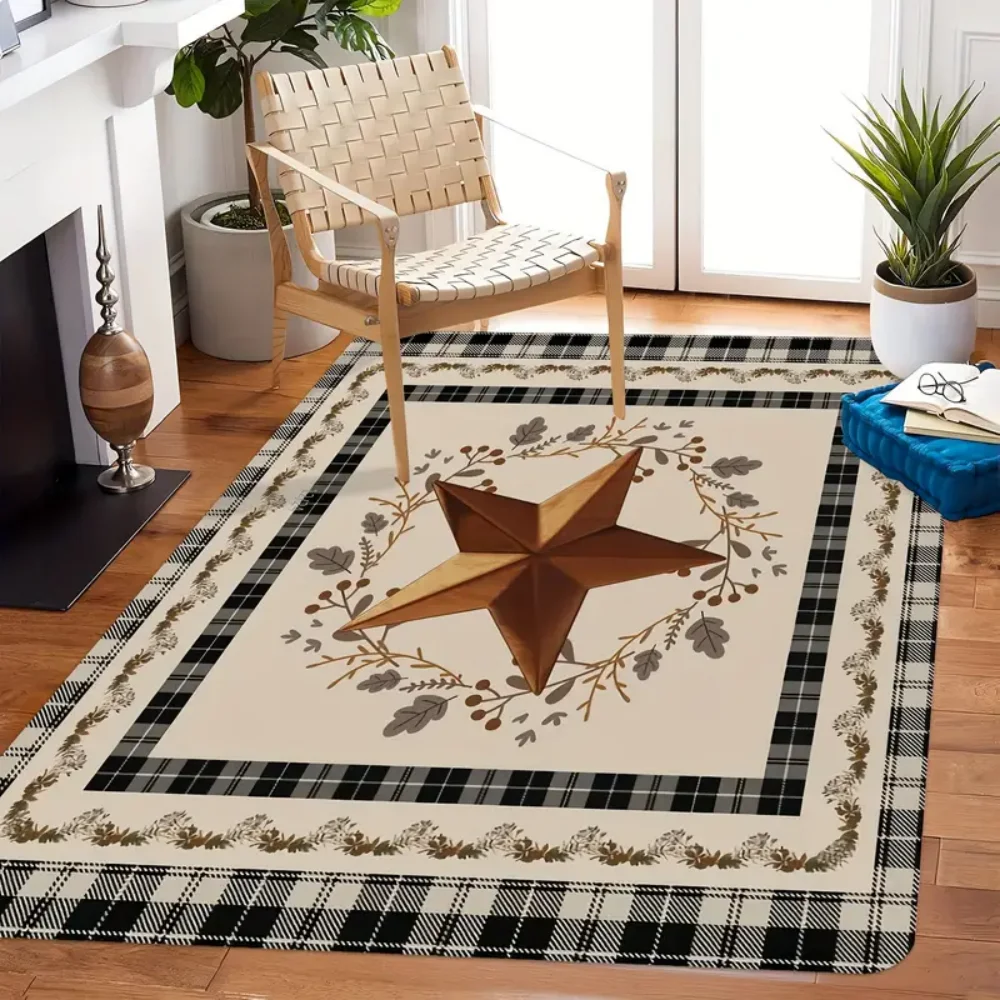 

Винтажный ковер с пентаграммой VIKAMA — мягкий декоративный коврик для столовой, гостиной и игровой комнаты, отличный вариант подарка