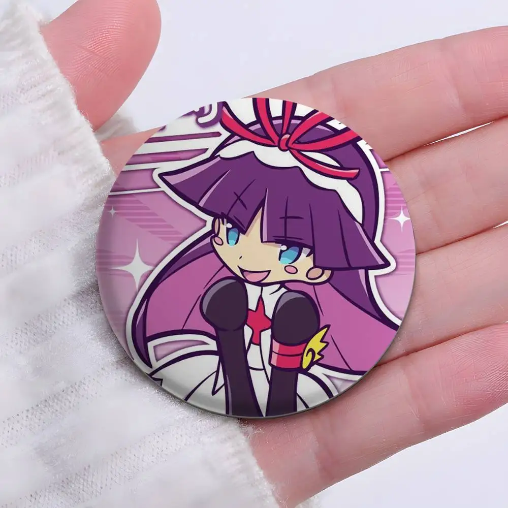 لعبة P-Puyo P-Pop F-Fever Sig شارات مستديرة رائعة شارة دبابيس الإبداعية للملابس قبعة ظهره هدية اكسسوارات