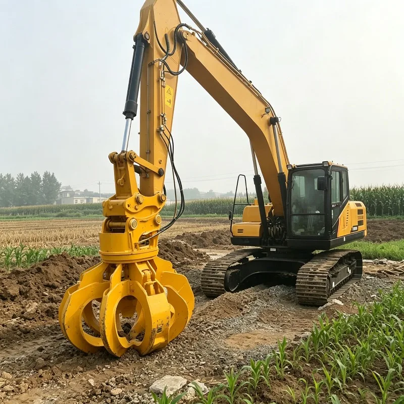 Durable 4-Petal Orange Peel Grapple, Powerful Scrap Metal Grab for Recycling Centers Customized