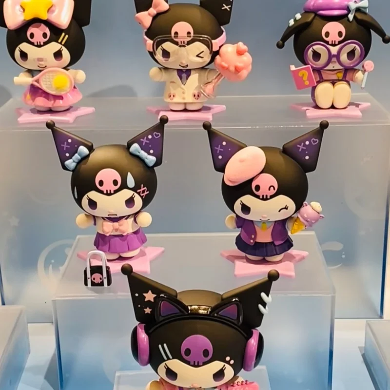 Sanrio Kuromi – série journal intime scolaire, Kit de Garage, boîte aveugle mignonne, jouets, ornement de bureau, cadeau d'anniversaire, jeu tendance, périphérique Anime