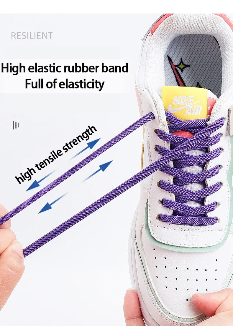Strass-Diamant-Schuhbänder in verschiedenen Farben, ohne Schnürsenkel, elastische, flache Schuhbänder für Sneaker, Kinder und Erwachsene. – Detail 11