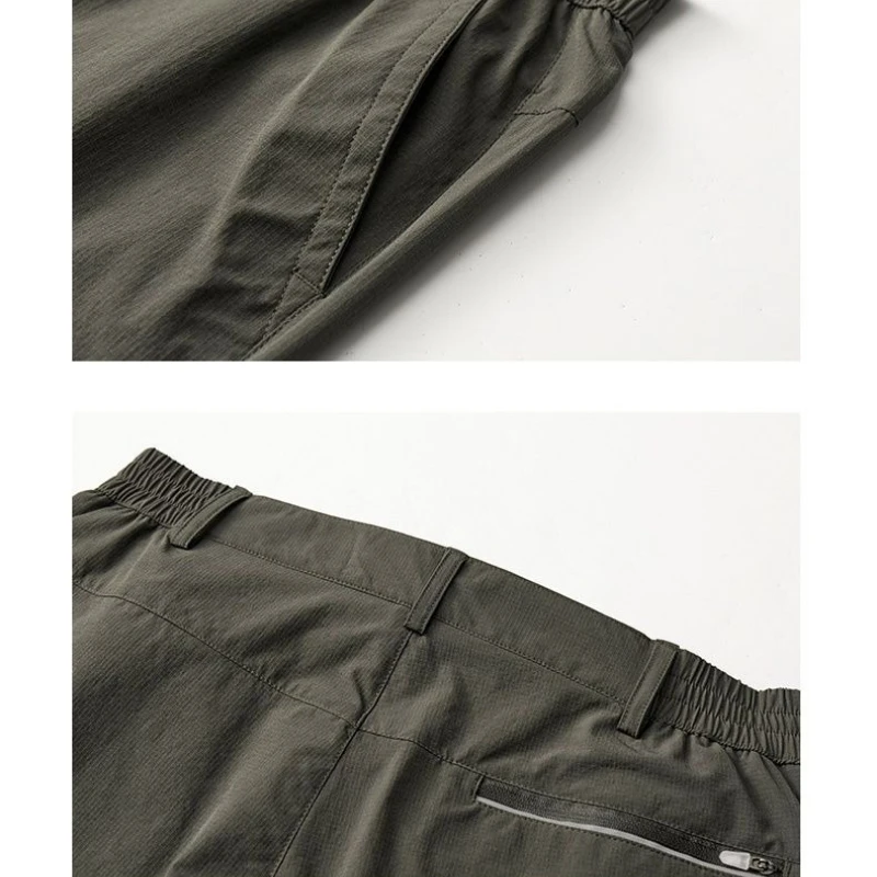 snow peak Men Lightweight Outdoor Sports Pants Loose Quick Dry Trousers Elastic Waist Commuter Casual Joggers Hiking Travel image 4