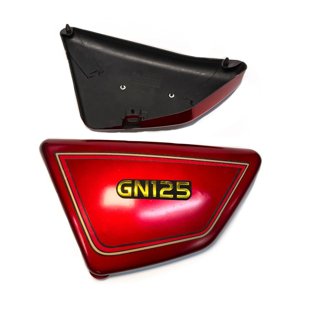 1 Pair Motorcycle Battery Side Cover Frame Side Covers Panels for Suzuki GN125 GN 125 Red Black