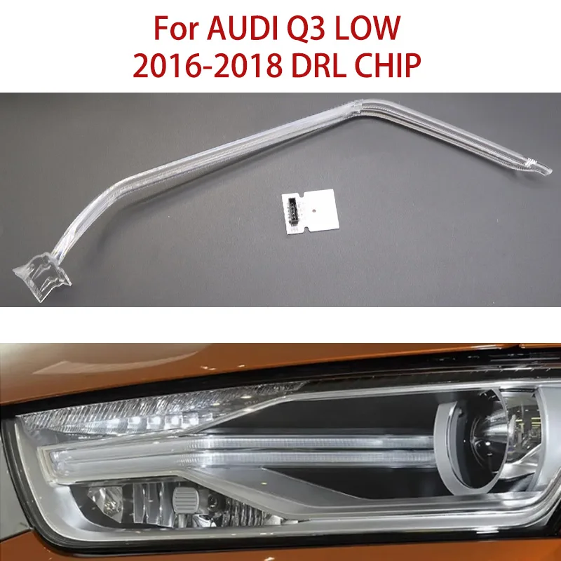 White Light For AUDI Q3 EU 2016-2018 LOW Car DRL CHIP Light Guide Tube Angel Eyes Daytime Running Chip Ballast Module Parts