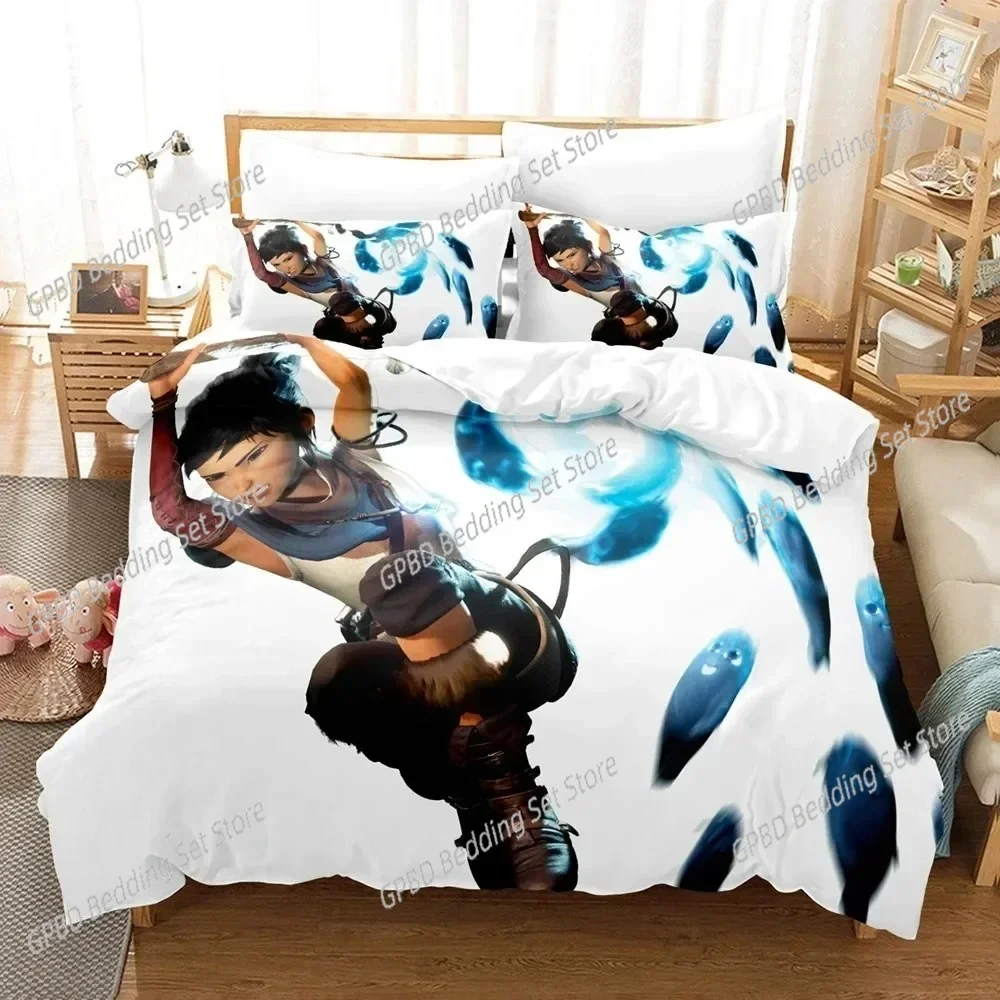 

3d Anime Game Bridge Spirits Kena Bedding Set 3D Printed Suitable for Bedroom Duvet Cover Set With Pillowcases Kids Home Textile