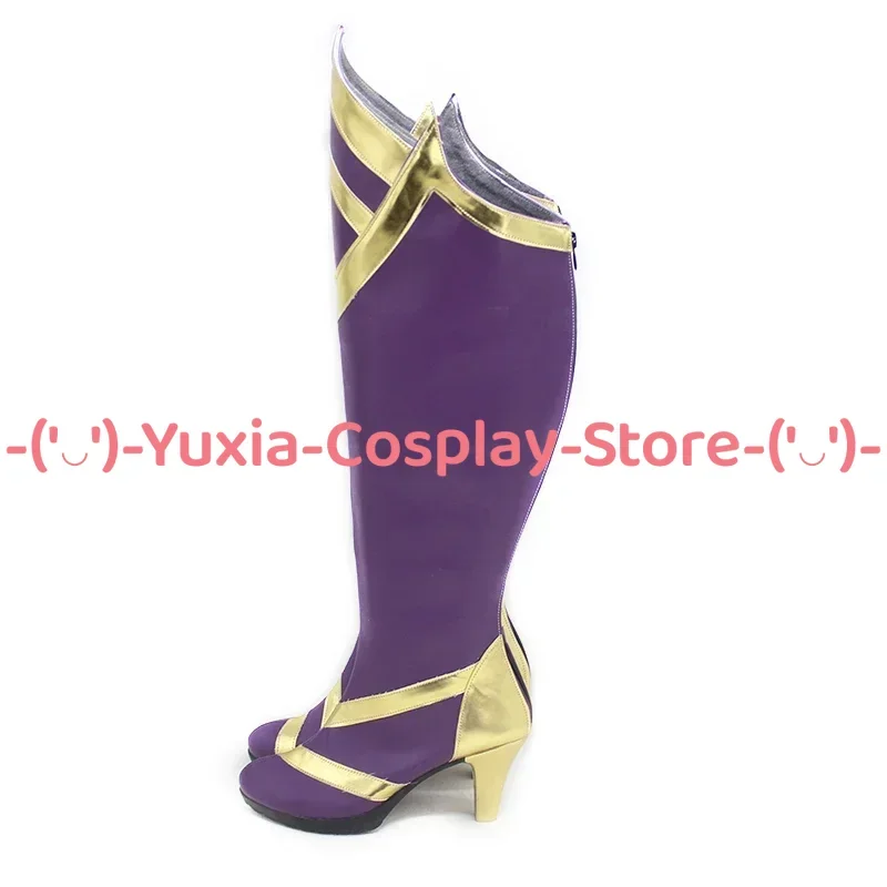 Yuxiacosplay! Buty do cosplayu Ahri z LoL, rekwizyt postaci z anime, skórzane botki z PU, kostium na Halloween, karnawał, imprezę.